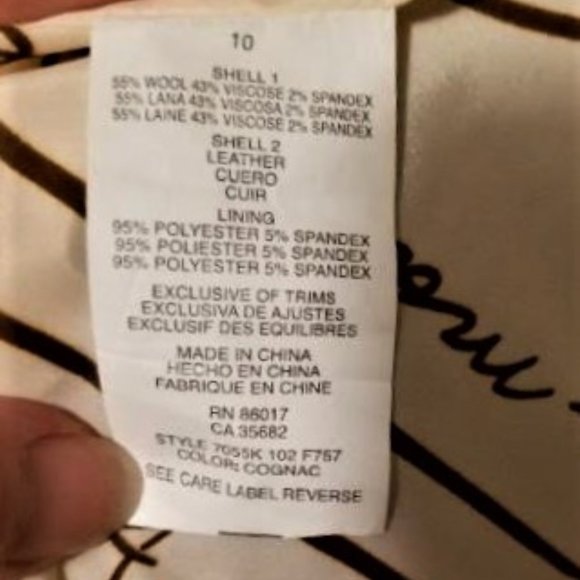 SOLD New Bebe wool and leather dress Mocha - Picture 8 of 10